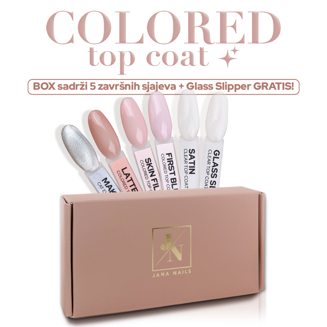 Colored Top Coat Box - 5 pcs + 1 Top Coat GRATIS