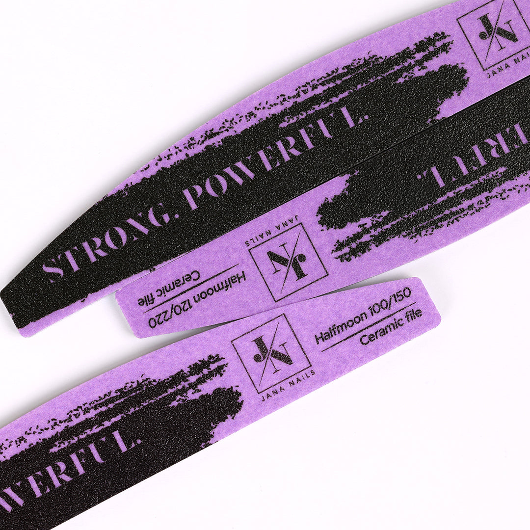 Strong & Powerful Halfmoon Ceramic Nail File 120/220 grit