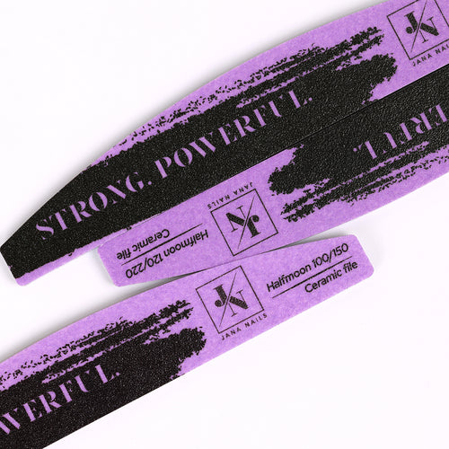 Strong & Powerful Halfmoon Ceramic Nail File 120/220 grit