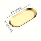 Metal Plate Gold - Oval Medium 23 cm x 9 cm