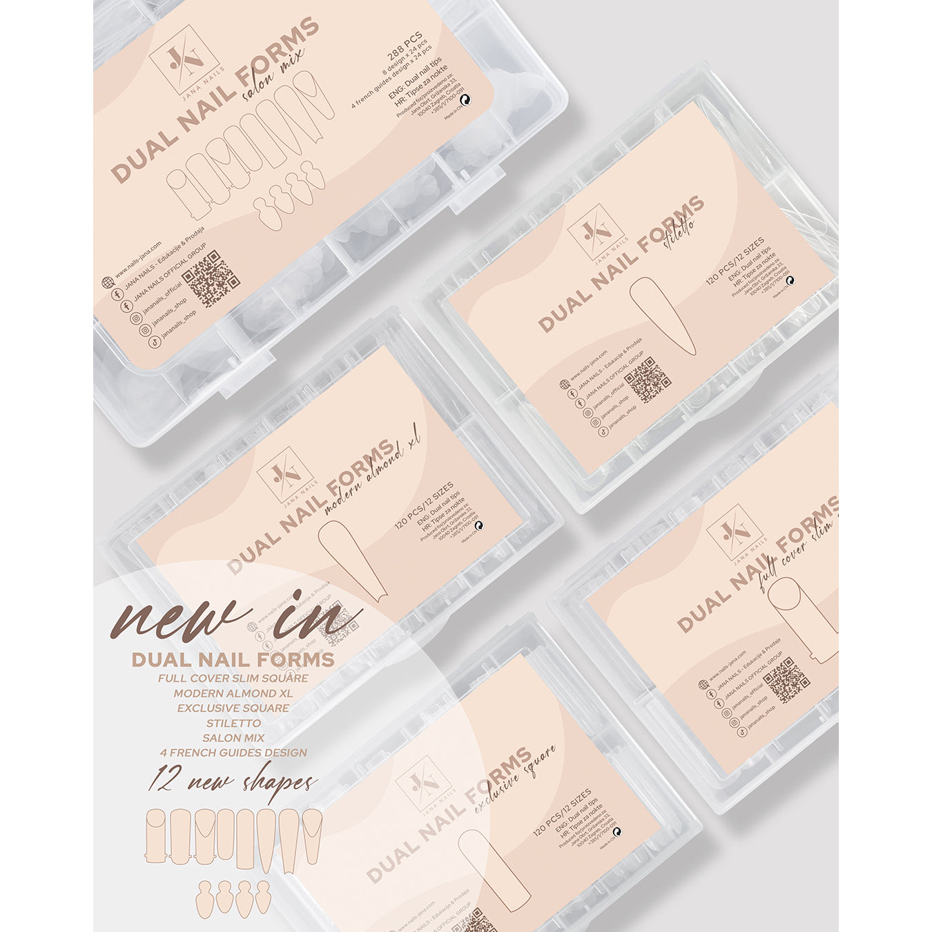 Dual nail form - Modern Almond XL 120 pcs