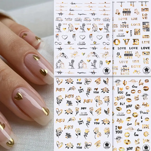 Nail Stickers - Black Gold No1