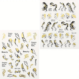 Nail Stickers - Gold No1