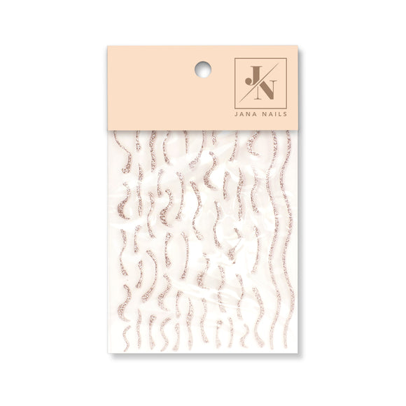 Nail Stickers - Lines / Prosecco Glitter