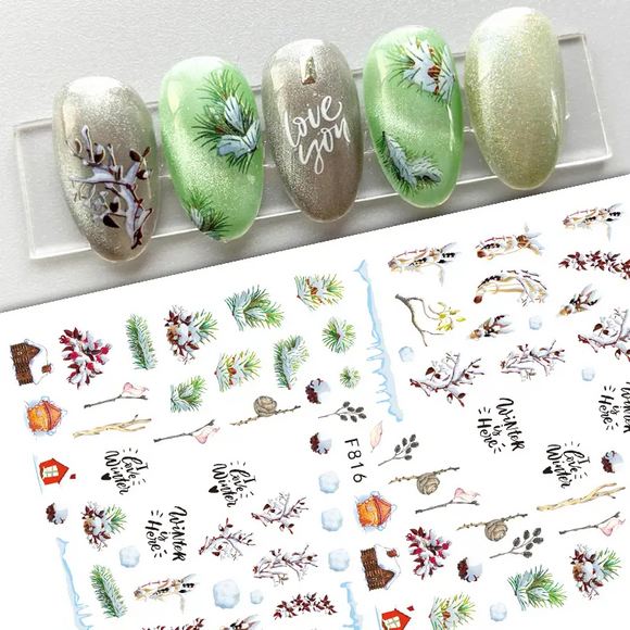 Nail Stickers - Winter No2 Green