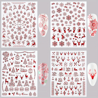 Nail Stickers - Xmas Laser Red Set No3