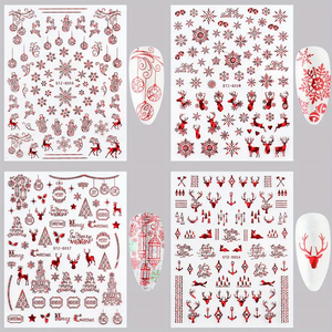 Nail Stickers - Xmas Laser Red Set No3