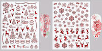 Nail Stickers - Xmas Laser Red Set No4
