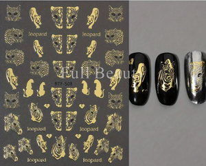 Nail Stickers - Leopard No2 Gold