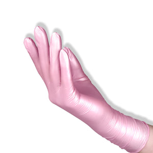 Nitril-Handschuhe Pink / XS Glänzend