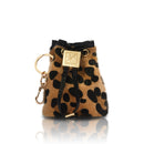 JN Leo Fluffy Keycharm & Bag mit Leopardenmuster und goldfarbenen Details