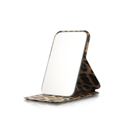 JN Leo Pocket Mirror klappbarer Taschenspiegel mit Leopardenmuster