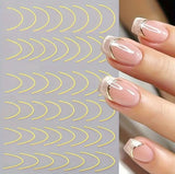 Nail Stickers - Swirl Lines No1 - Gold/Rose Gold