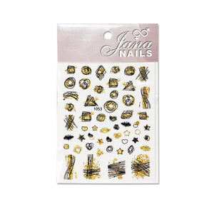 Nail Stickers - Fall 1 – Gold/Black