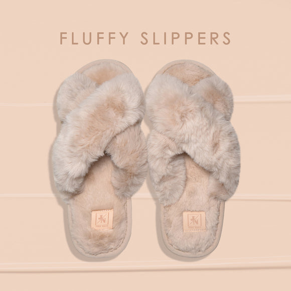 JN fluffy slippers - L